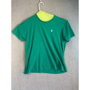 US POLO ASSN Shirt Mens  Large Green Gray Short Sleeve Outdoor Casual Men